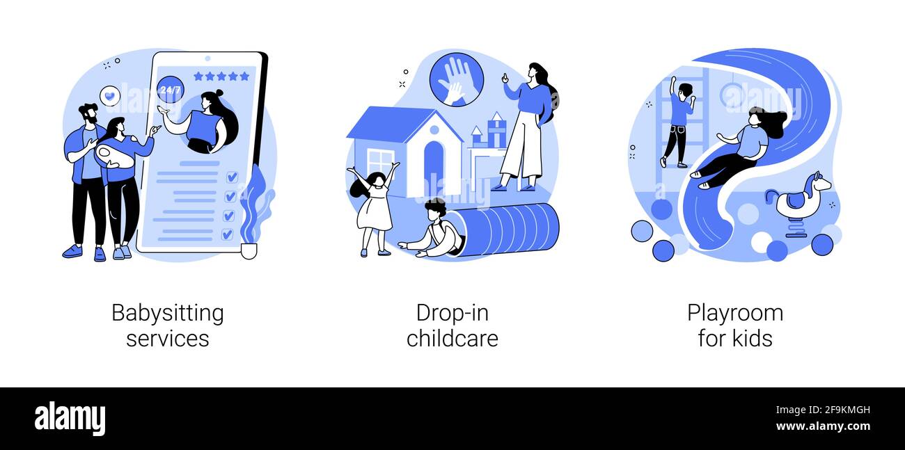 Illustrazioni vettoriali astratte sui servizi di assistenza all'infanzia. Illustrazione Vettoriale