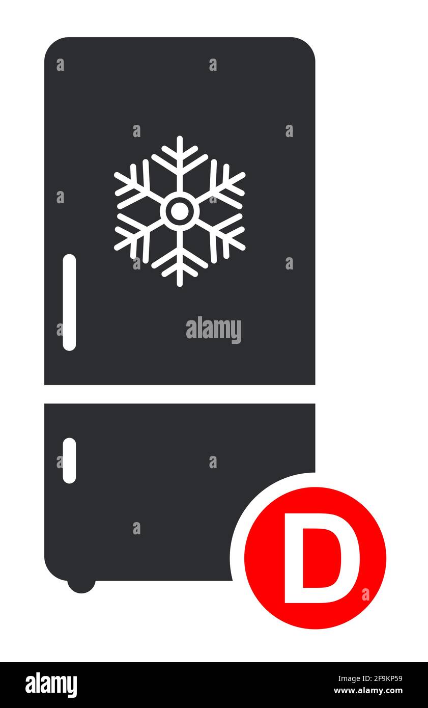 Vettore icona freezer freddo piatto. Segno moderno, pittogramma solido isolato su sfondo bianco. Illustrazione Vettoriale