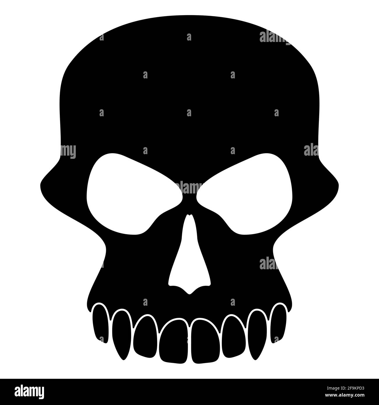 Cranio vettoriale su nero Illustrazione Vettoriale