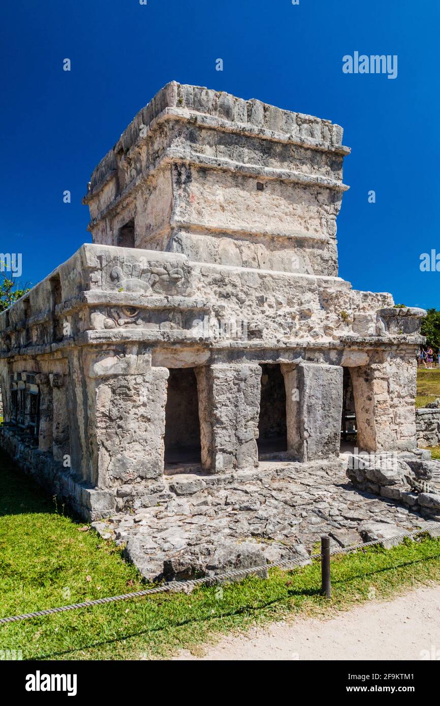 Rovine dell'antica città Maya Tulum, Messico Foto Stock