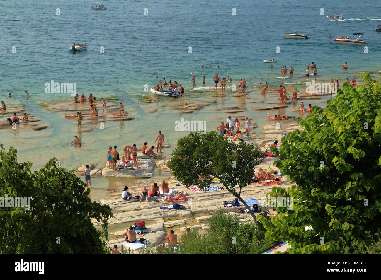 Giamaica Spiaggia Sirmione, Lago di Garda, Lago di Garda, Gardasee, Italia Foto Stock