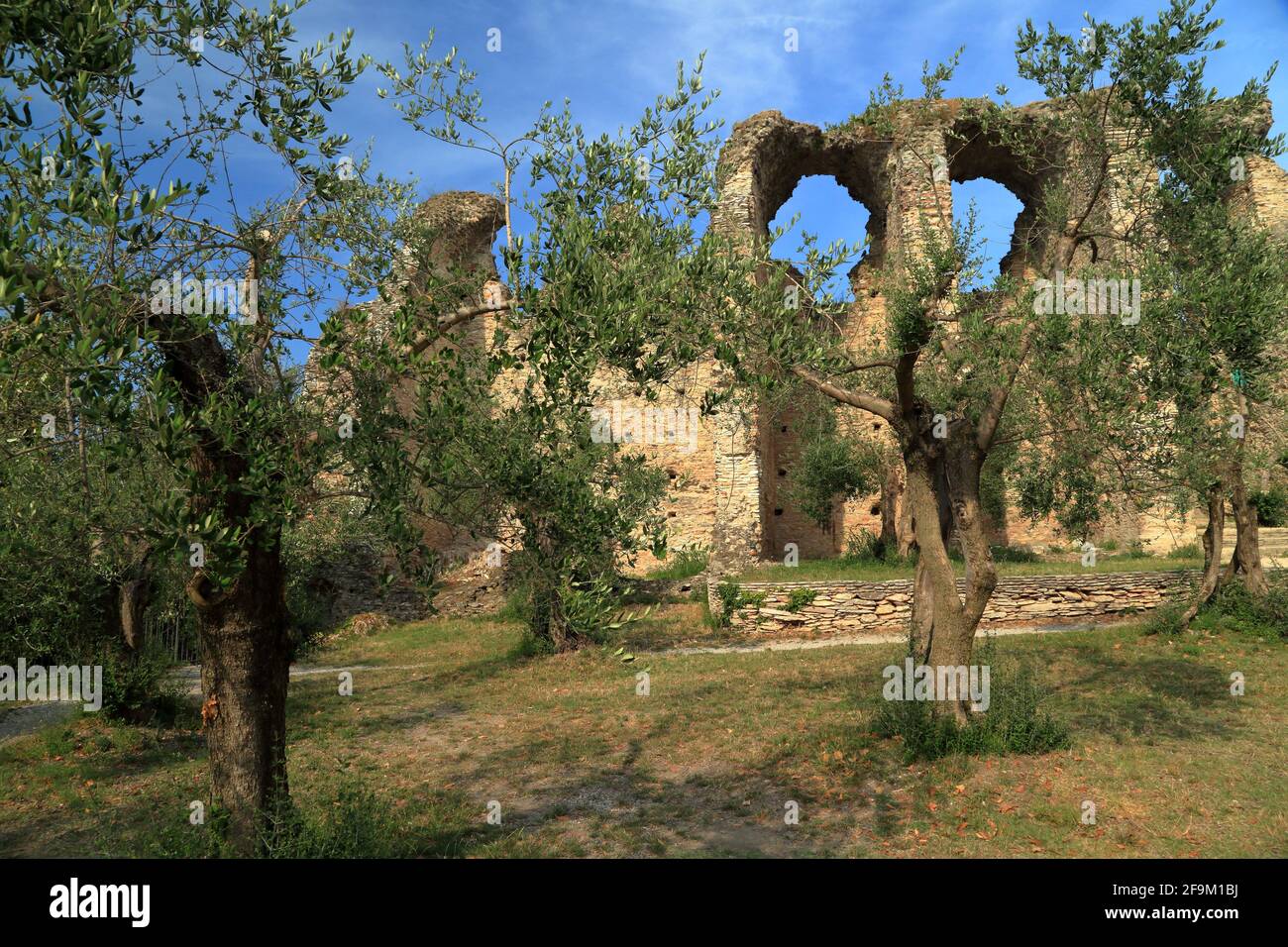 Grotte di Catullo. Rovine di una villa romana. Sirmione, Lago di Garda, Lago di Garda, Gardasee, Italia Foto Stock