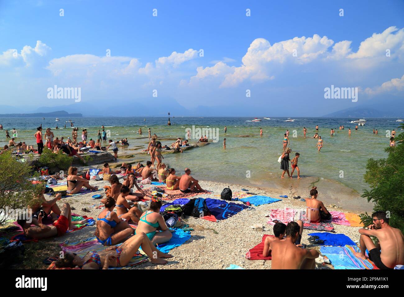 Giamaica Spiaggia Sirmione, Lago di Garda, Lago di Garda, Gardasee, Italia Foto Stock