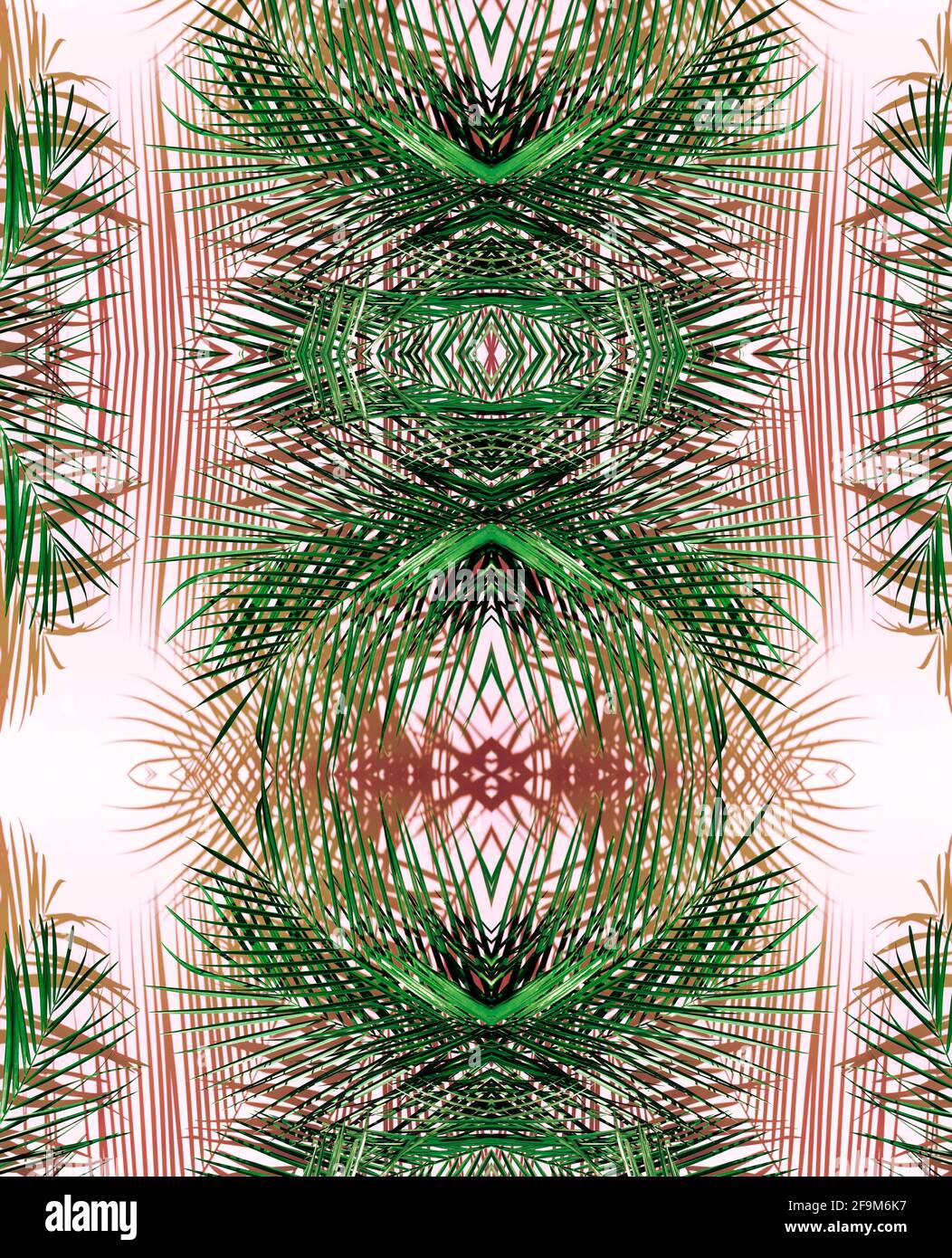 Palma verde foglia astratta modello Foto Stock