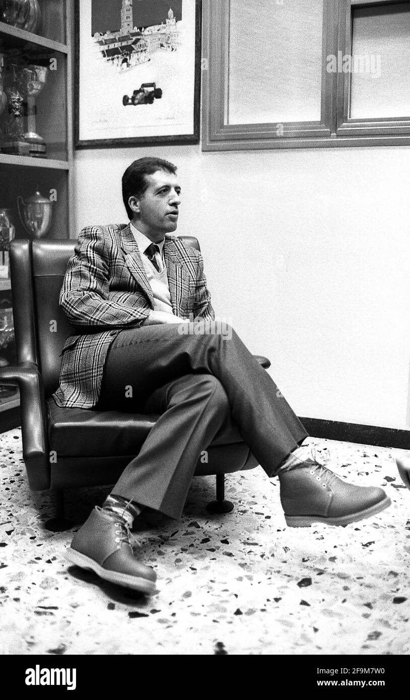Piero Ferrari. Presso la fabbrica Ferrari di Modena Italia 1987 Foto Stock