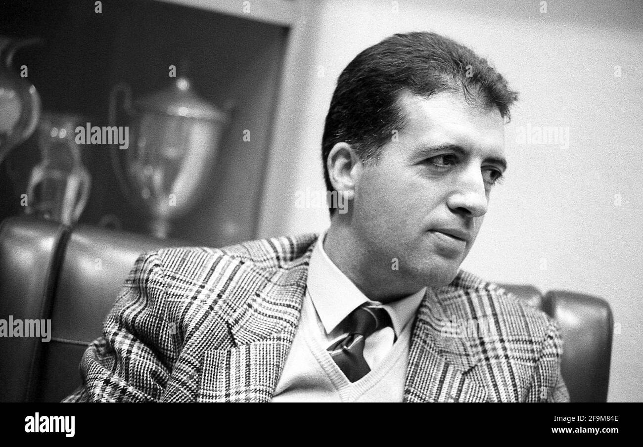 Piero Ferrari. Presso la fabbrica Ferrari di Modena Italia 1987 Foto Stock