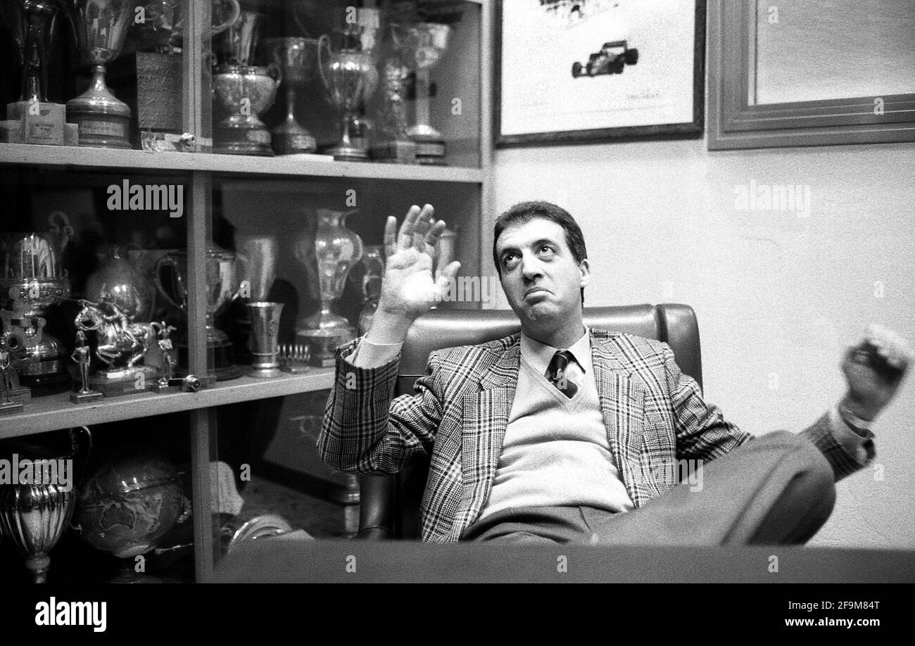 Piero Ferrari. Presso la fabbrica Ferrari di Modena Italia 1987 Foto Stock
