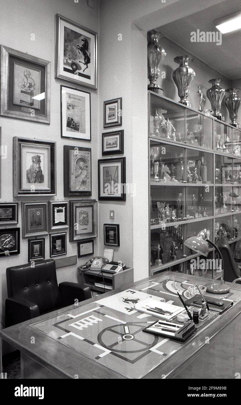 Piero Ferrari. Presso la fabbrica Ferrari di Modena Italia 1987 Foto Stock