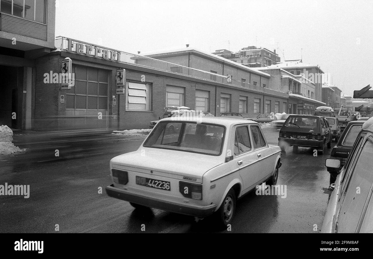 Piero Ferrari. Presso la fabbrica Ferrari di Modena Italia 1987 Foto Stock