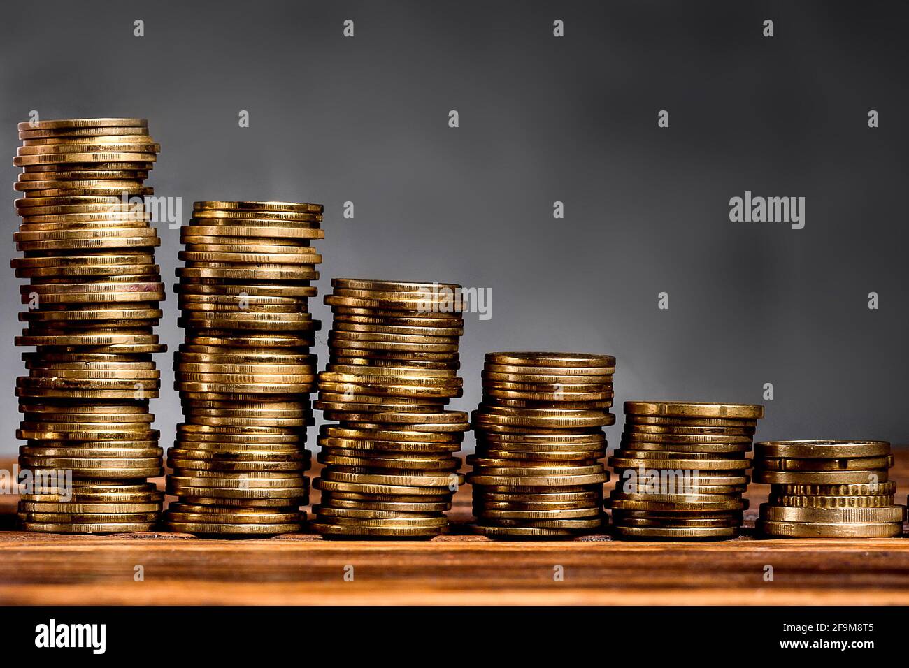 pila di monete Foto Stock