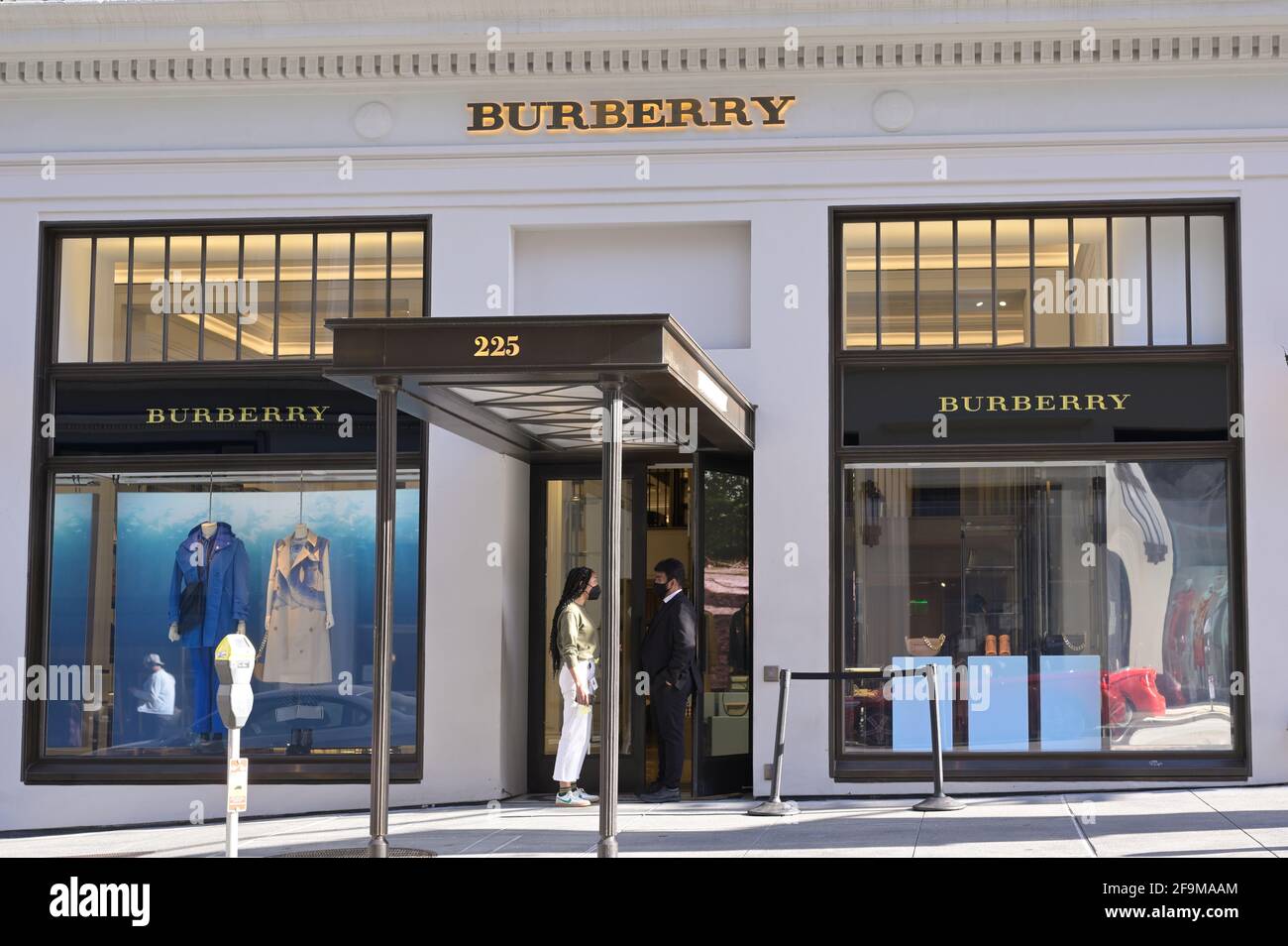 Il negozio di moda Burberry in Post Street, San Francisco CA Foto Stock