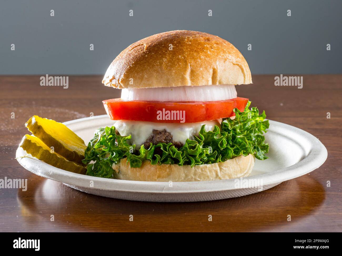 Cheeseburger dettaglio Foto Stock