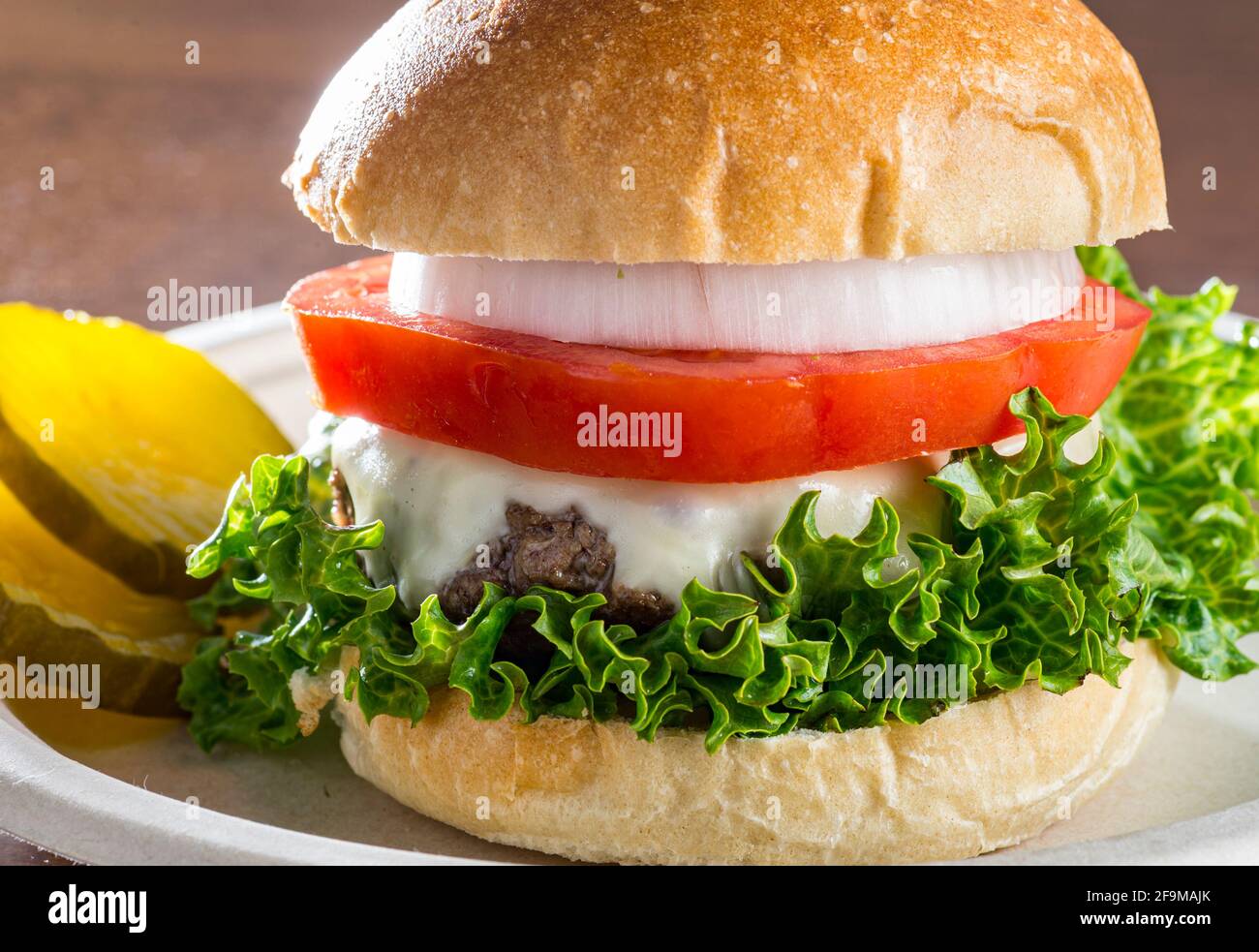 Cheeseburger dettaglio Foto Stock