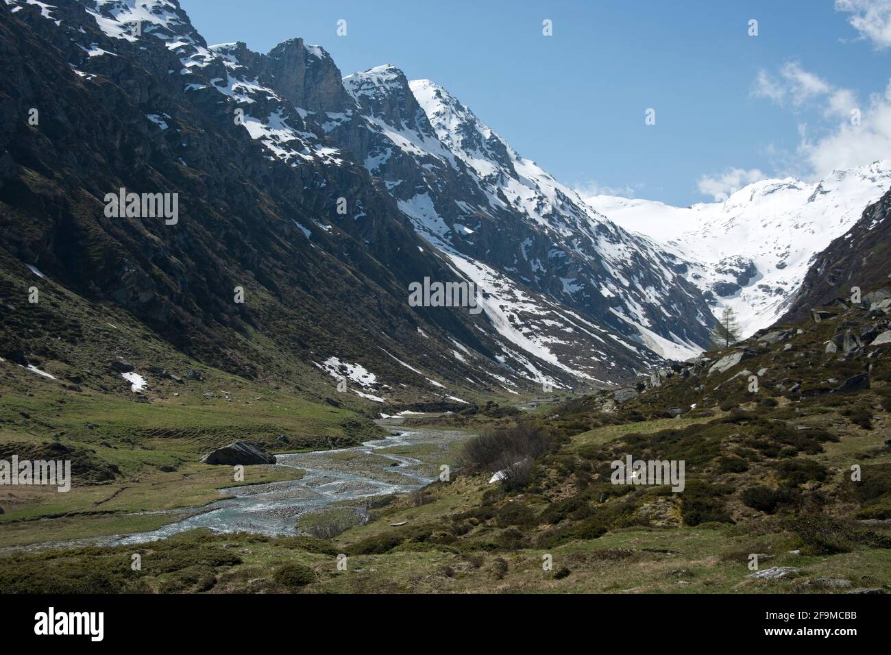 Val Fedoz: Wilde Gewässerlandschaft im Oberengadin Foto Stock