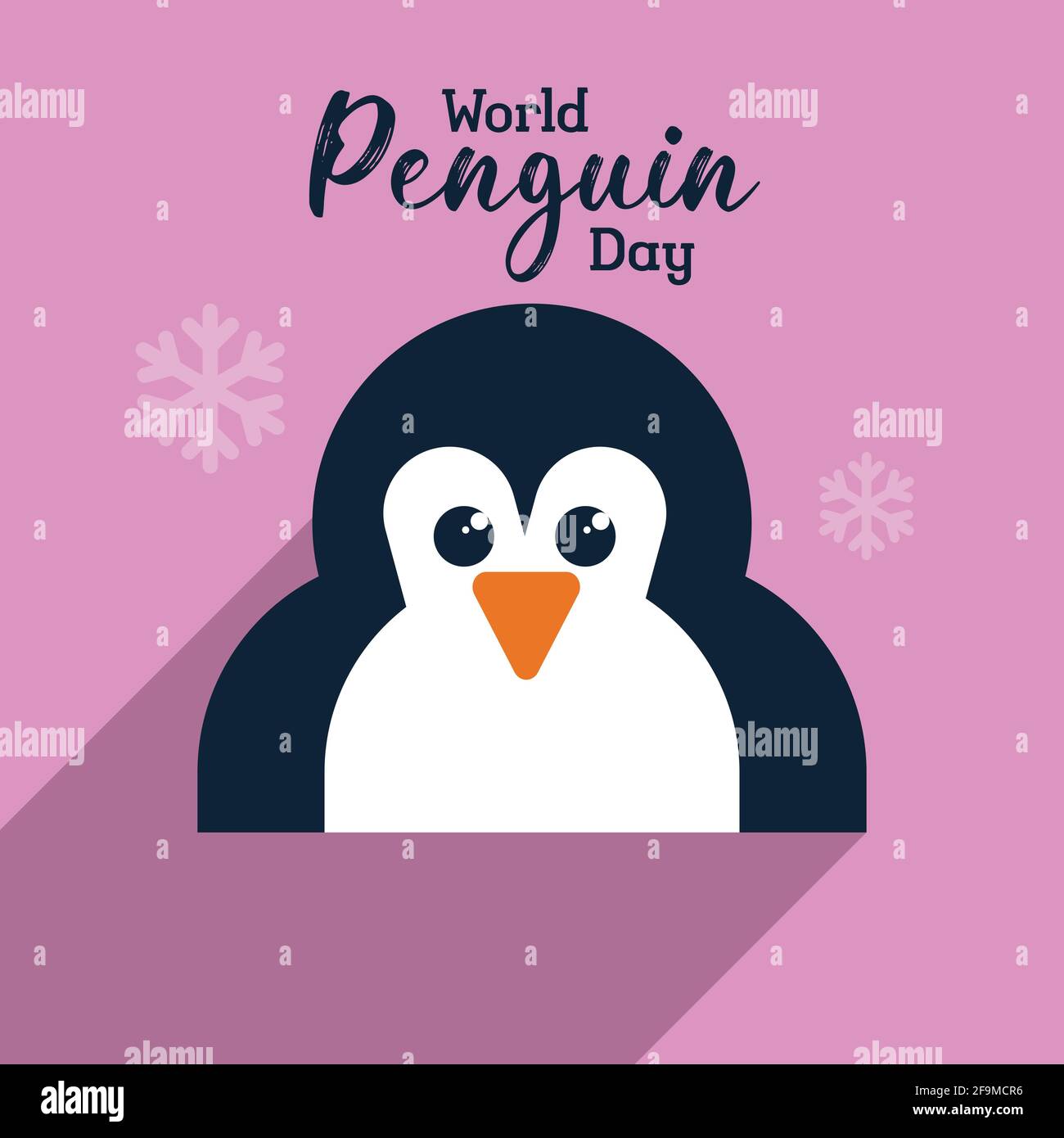 World Penguin Day poster sfondo, carino pinguino piatto illustrazione vettore banner Illustrazione Vettoriale