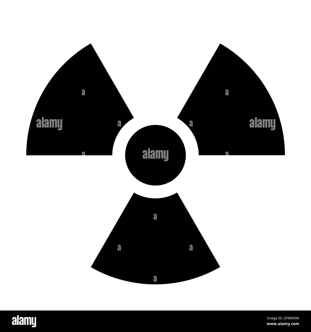 Pericolo nucleare radiazione ionizzante simbolo di pericolo di trefoil. Immagine vettoriale. Illustrazione Vettoriale