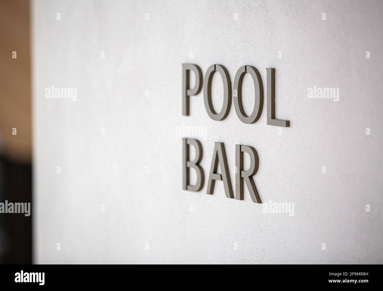 Cartello Pool Bar al Marriott Hotel, Docklands, Melbourne Foto Stock