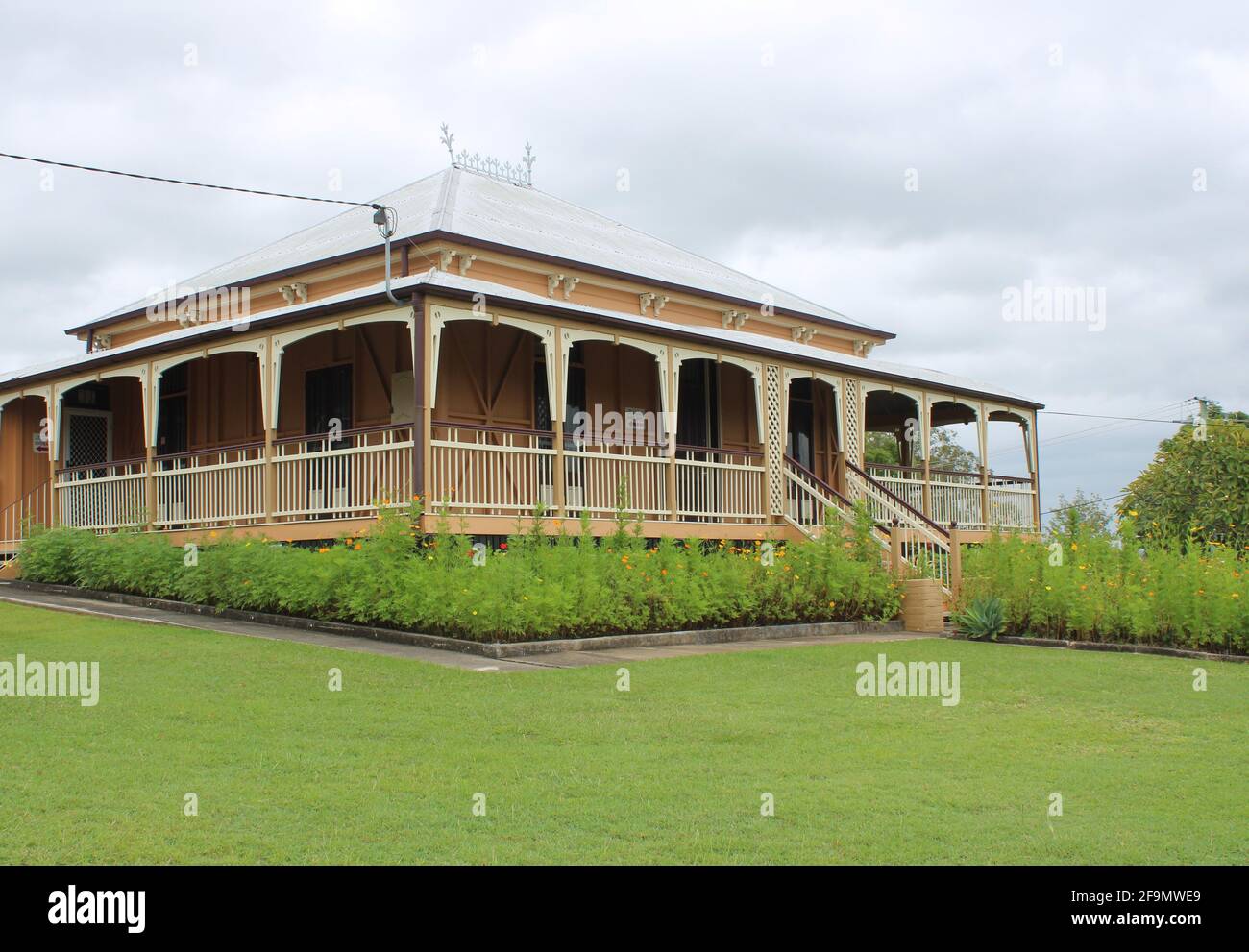 Stili di alloggi australiani, stile architettonico Queenslander, a Ipswich, Queensland. Foto Stock