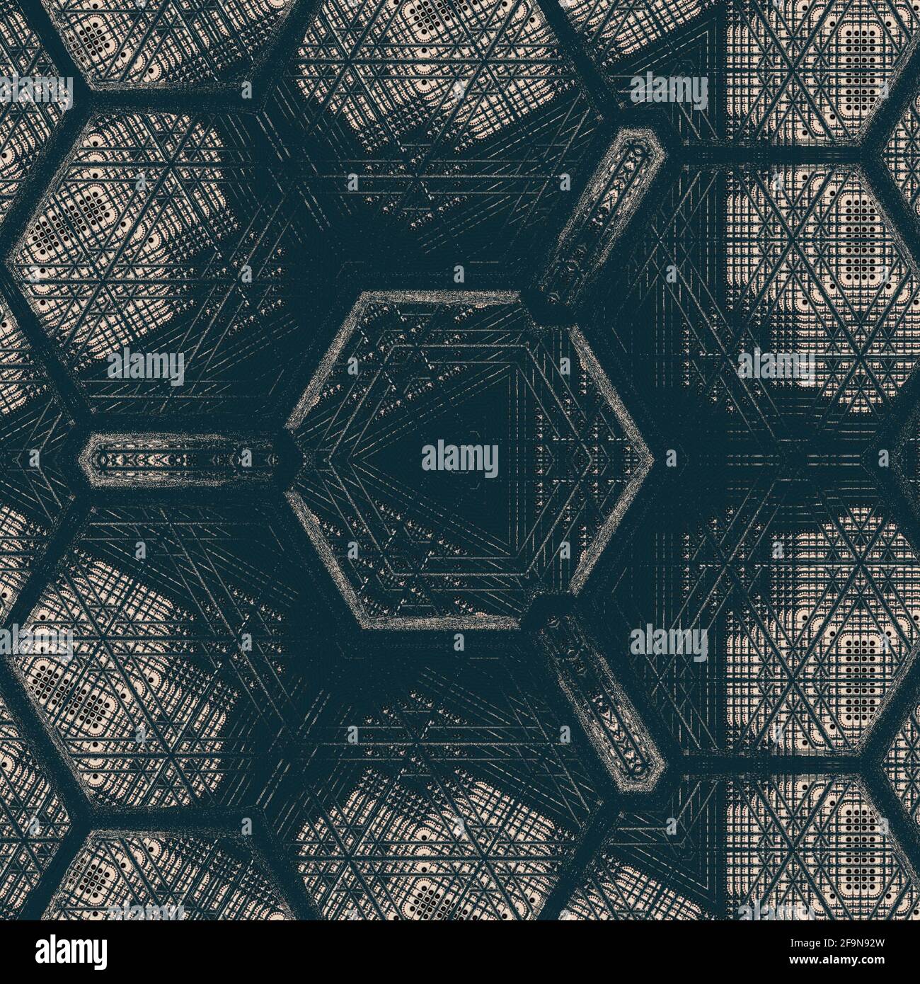 Disegno astratto per lo sfondo. illustrazione in 3d per una copertina di riviste. Biglietto d'auguri per il programma del festival della scienza Foto Stock