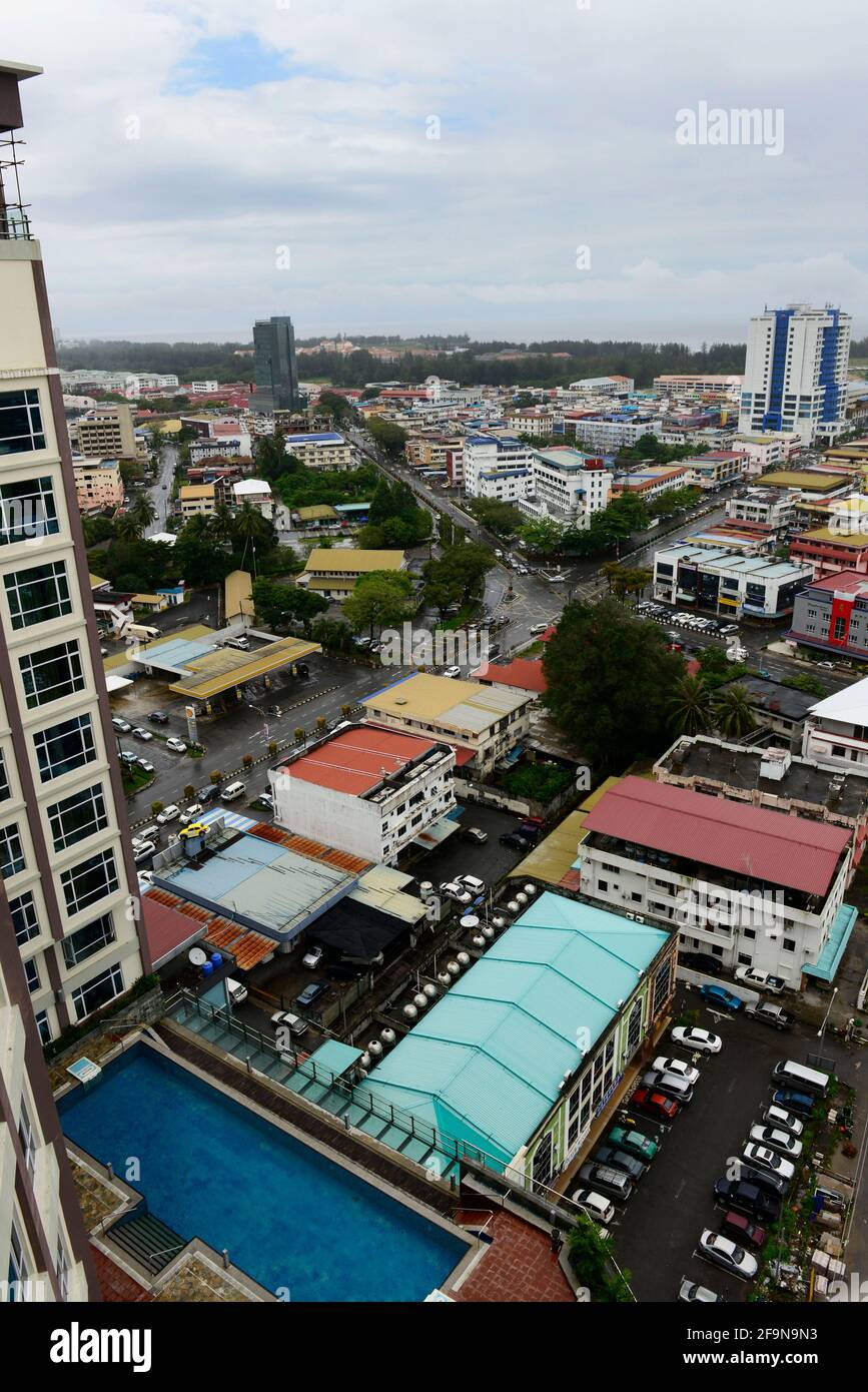 Una vista di Miri, Sarawak, Malesia. Foto Stock