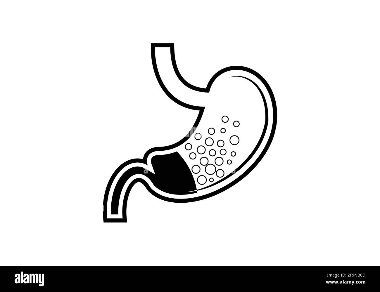 Modello di disegno del logo della cura dello stomaco, simbolo creativo, icona Illustrazione Vettoriale