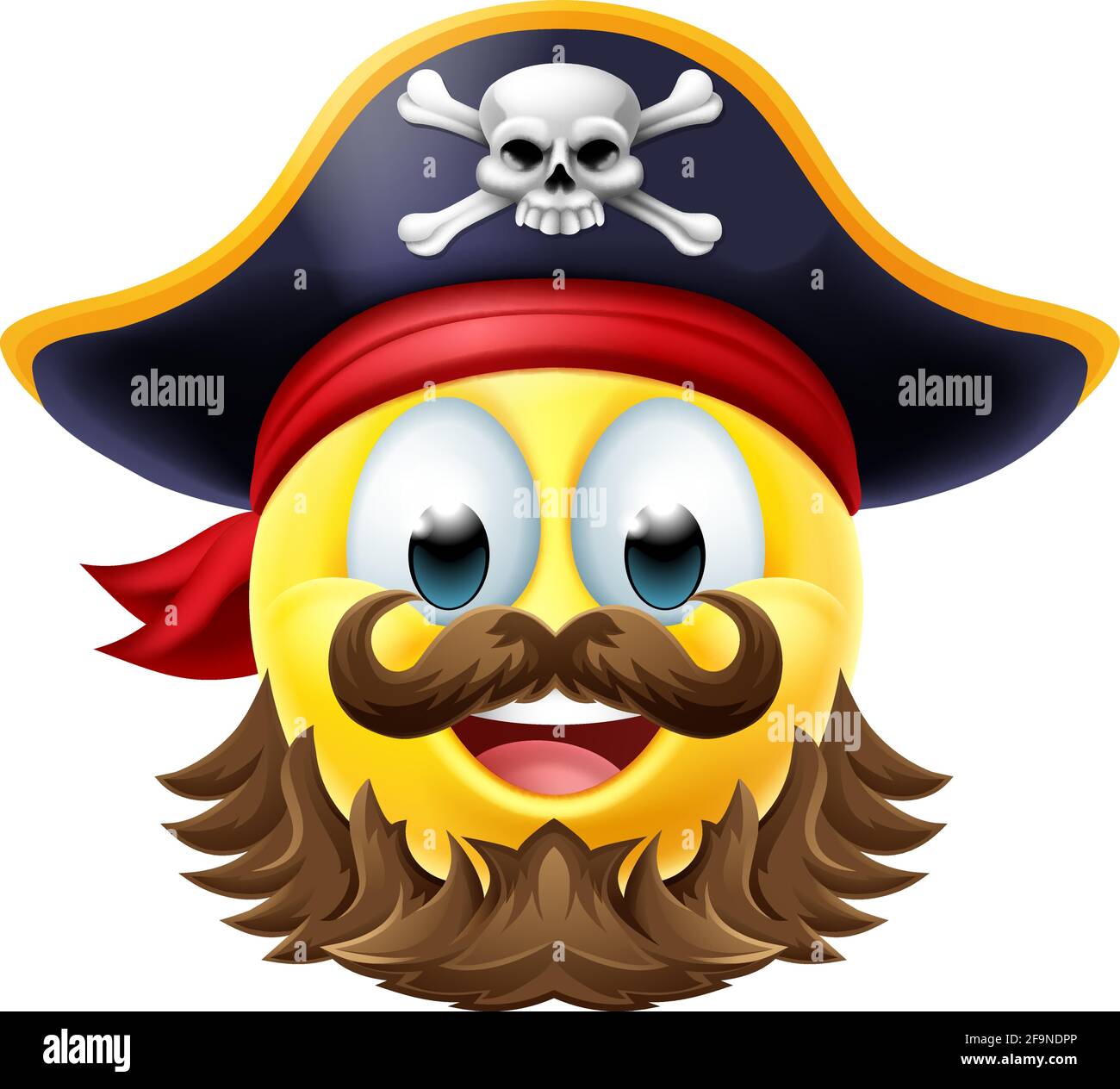 Pirata Emoticon viso Cartoon Illustrazione Vettoriale