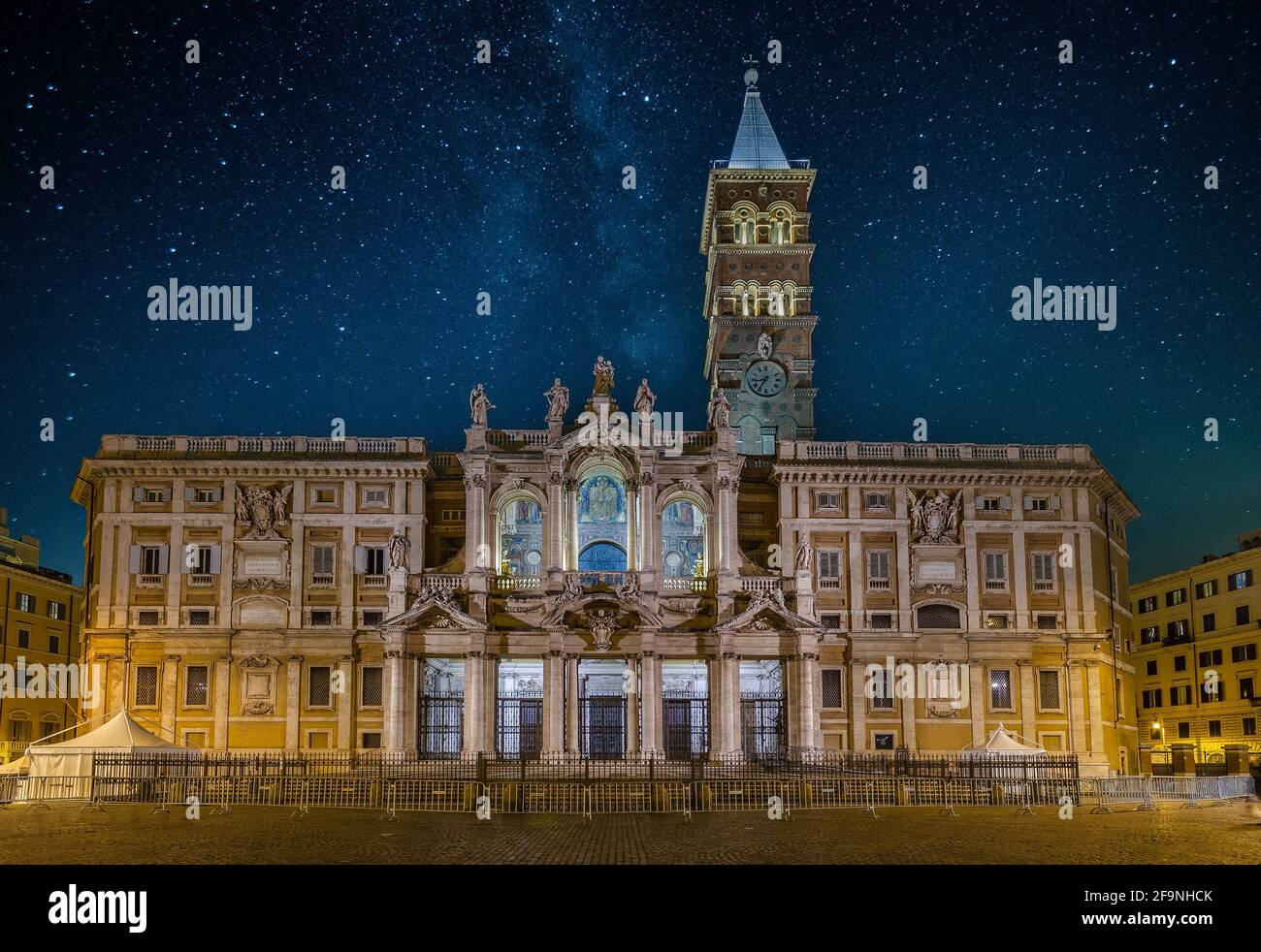 Basilica di Santa Maria maggiore a Roma. Santa Maria maggiore, basilica papale maggiore e la più grande chiesa cattolica mariana di Roma. Foto Stock