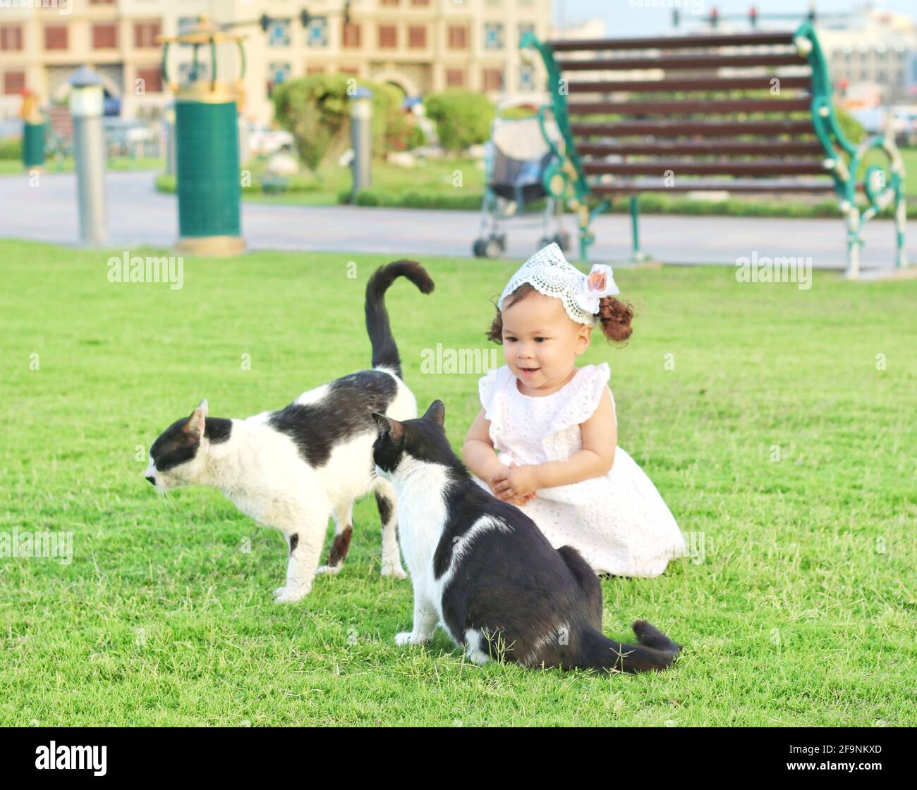 Foto di una bambina di un anno Foto Stock