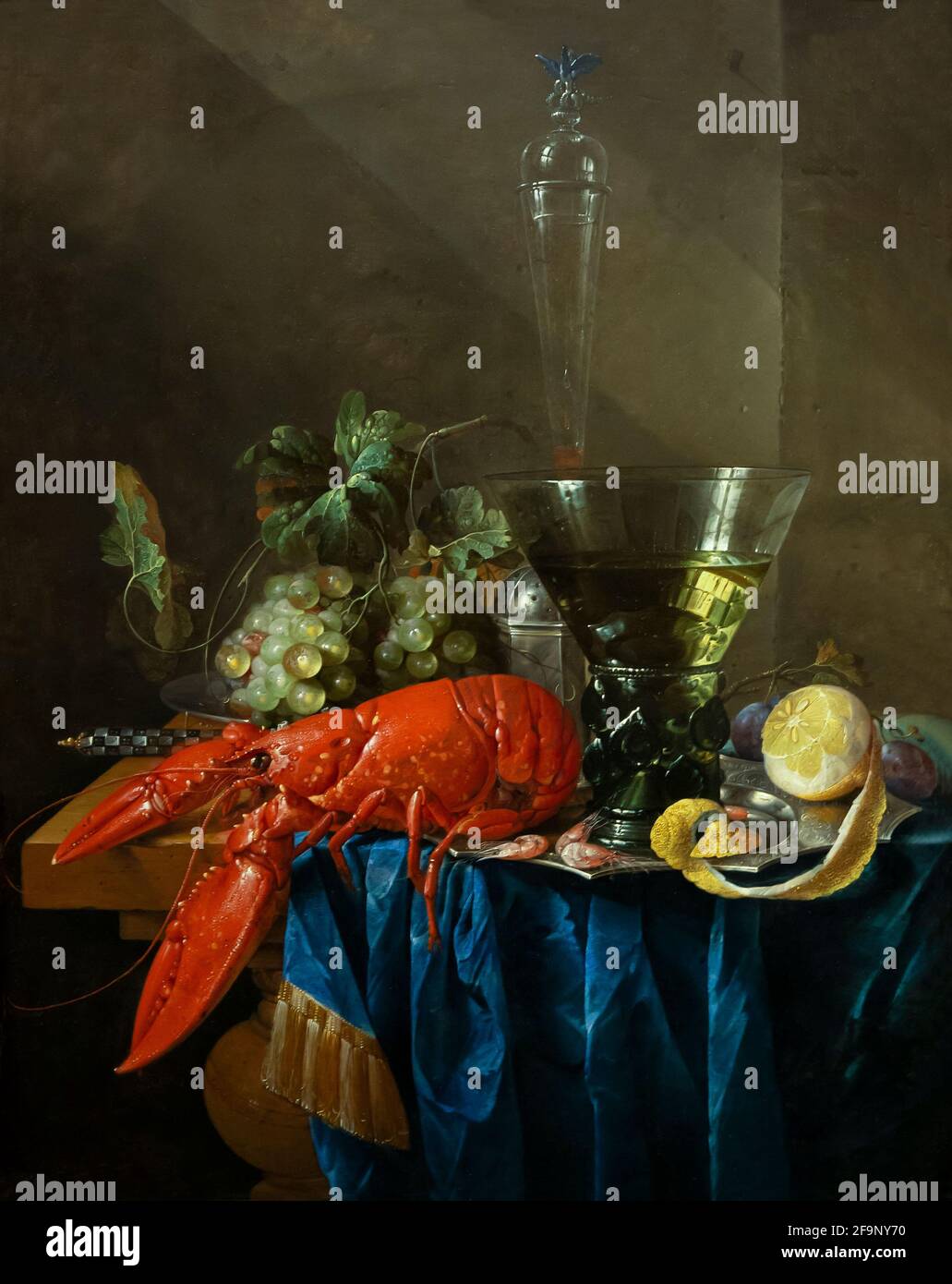 Still Life with Lobster, Cornelis de Heem, circa 1655-1666, Foto Stock