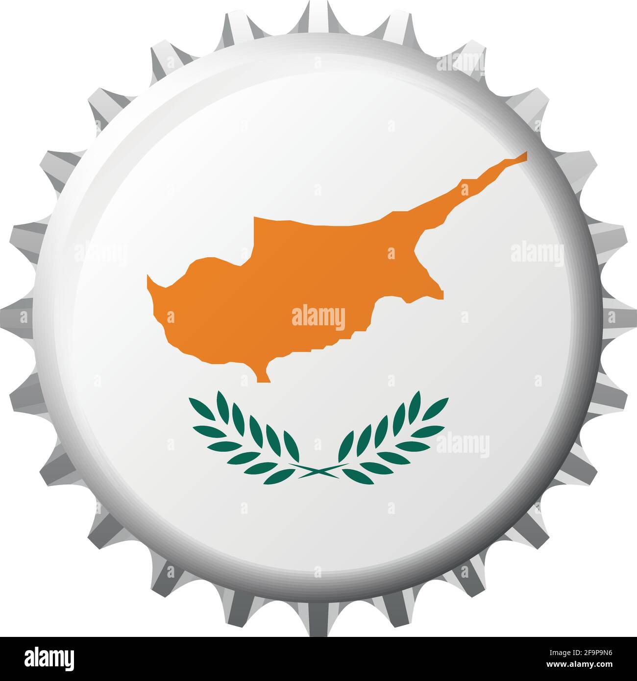 Bandiera nazionale di Cipro su un tappo in bottiglia. Illustrazione vettoriale Illustrazione Vettoriale