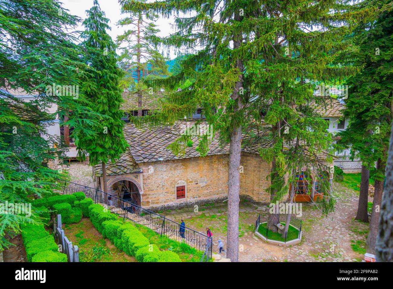 Particolare di una chiesa situata all'interno del monastero di troia In Bulgaria Foto Stock