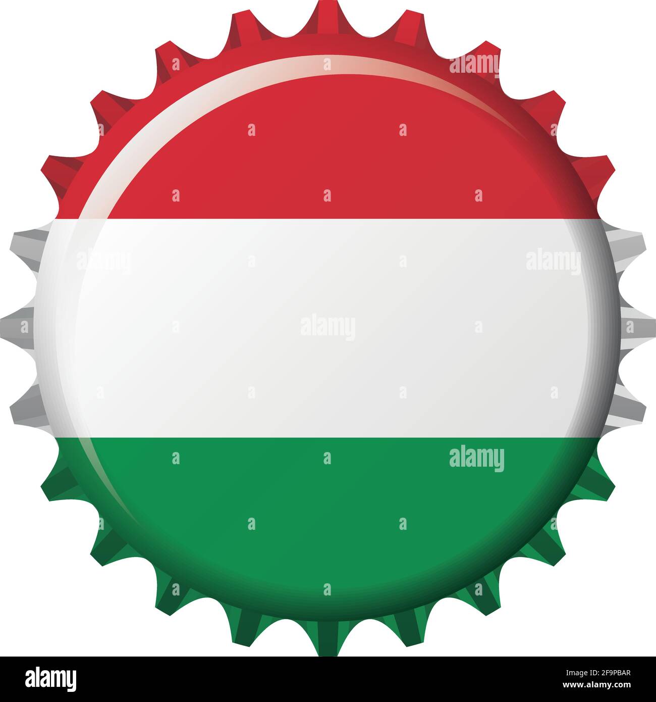 Bandiera nazionale dell'Ungheria su un tappo in bottiglia. Illustrazione vettoriale Illustrazione Vettoriale