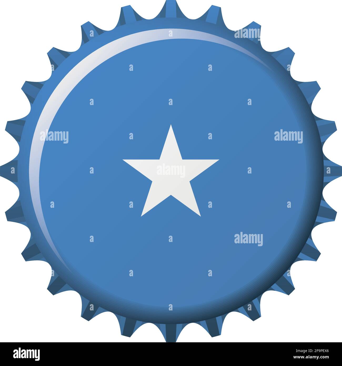 Bandiera nazionale della Somalia su un tappo in bottiglia. Illustrazione vettoriale Illustrazione Vettoriale