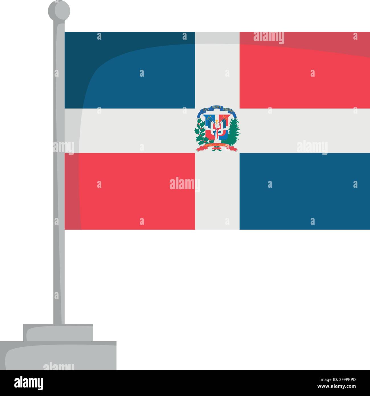 Bandiera nazionale della Repubblica Dominicana Vector Illustrazione Illustrazione Vettoriale