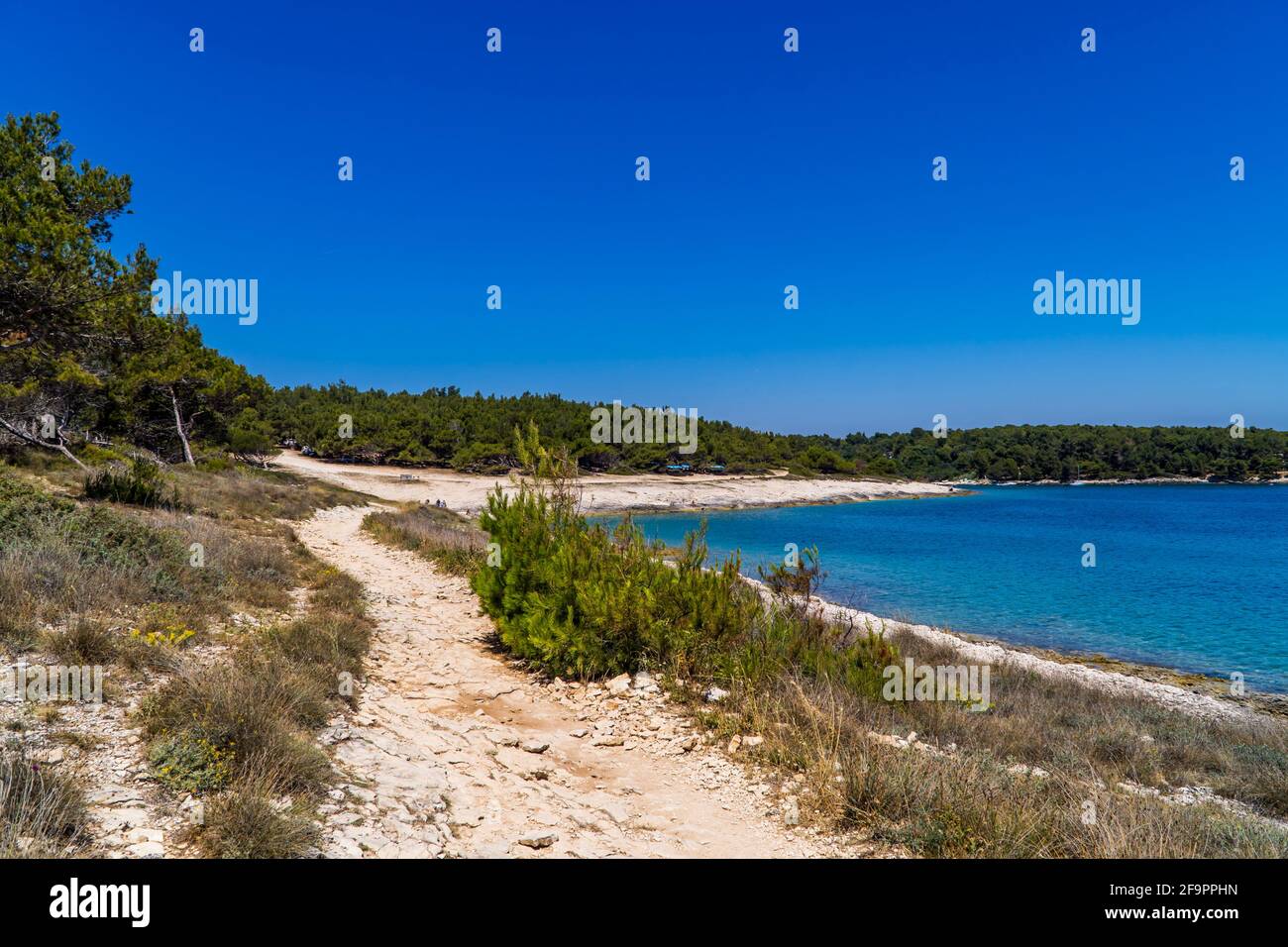 Vista panoramica del Parco Nazionale di Kamenjak, Istria, Croazia Foto Stock