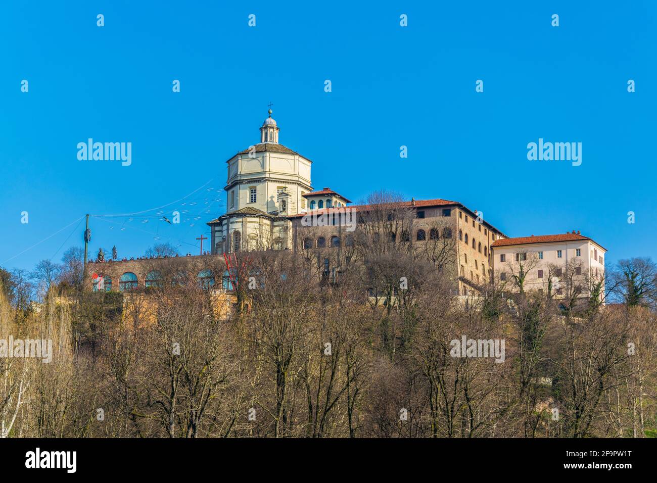 Monte dei Cappuccini e Chiesa di Santa Maria al Monte a torino Foto Stock