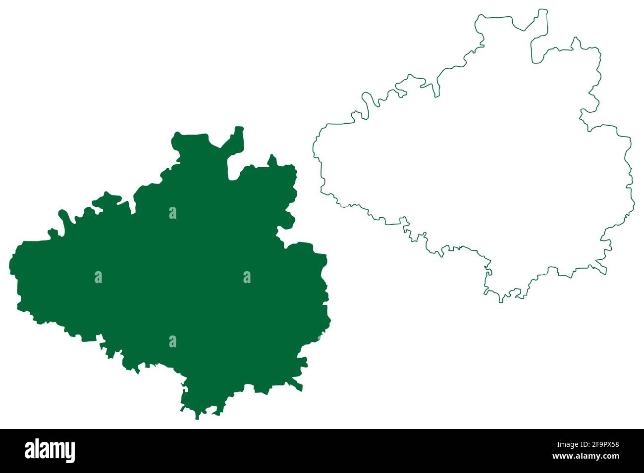 Distretto di Chikkaballapura (Stato di Karnataka, Repubblica dell'India, divisione di Bangalore) illustrazione vettoriale della mappa, schizzo della mappa di Chikkaballapura Illustrazione Vettoriale