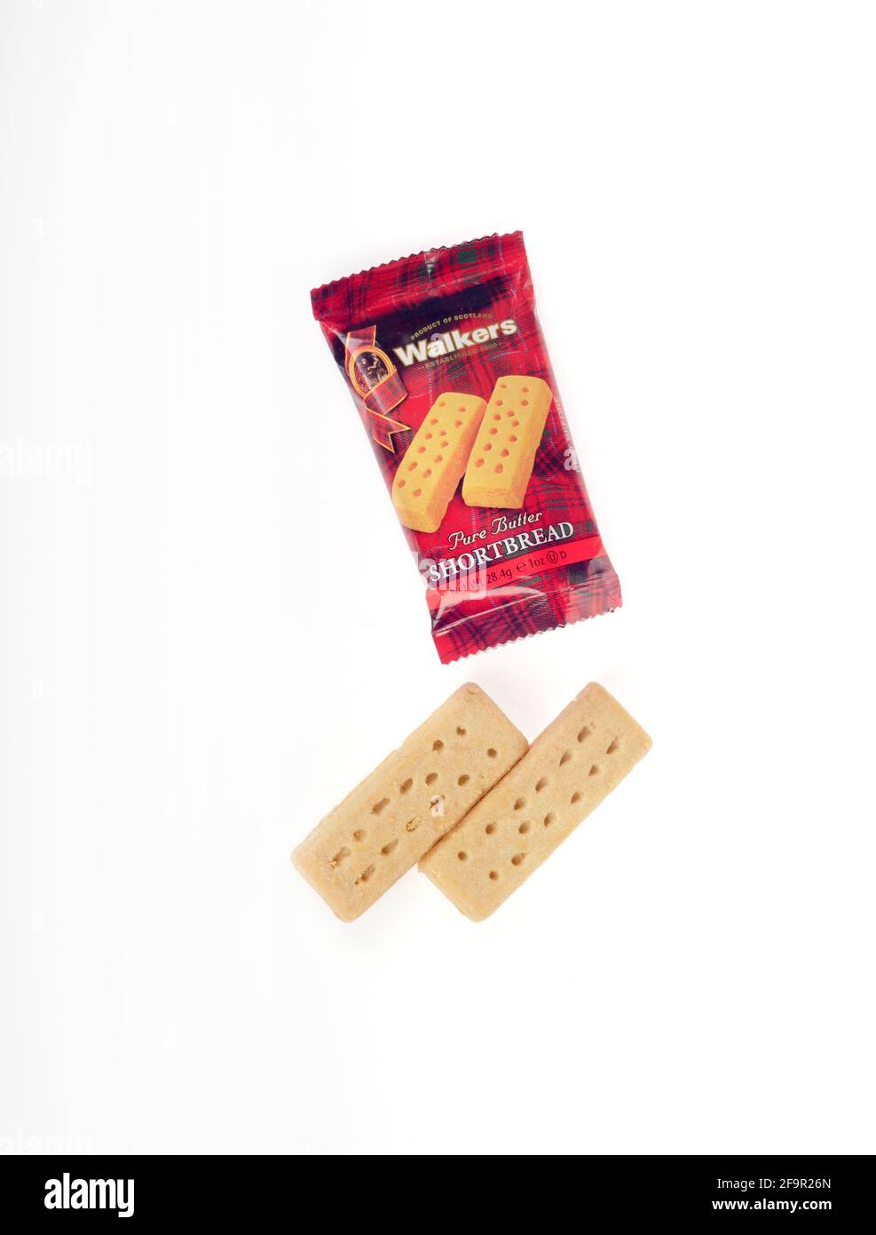 Walkers pure burro Shortbread biscotti pacchetti Foto Stock