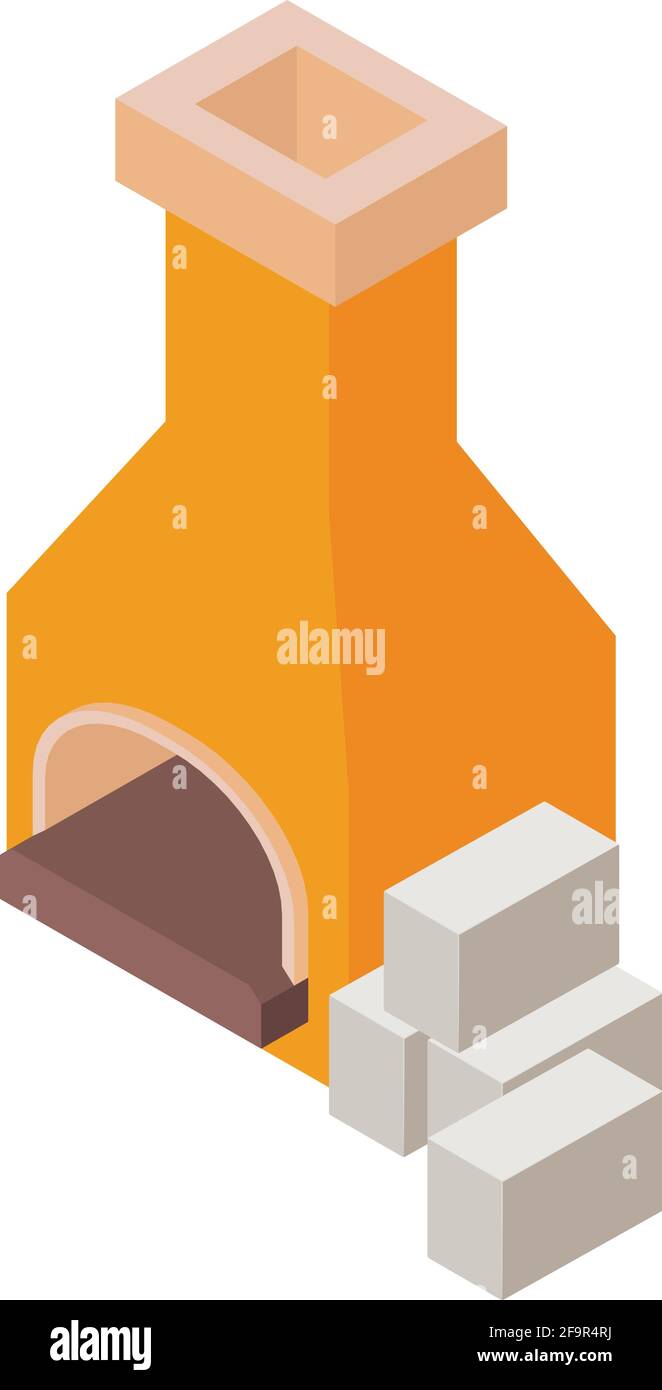 Icona forno fabbro. Illustrazione isometrica dell'icona del vettore del forno del fabbro per il web Illustrazione Vettoriale