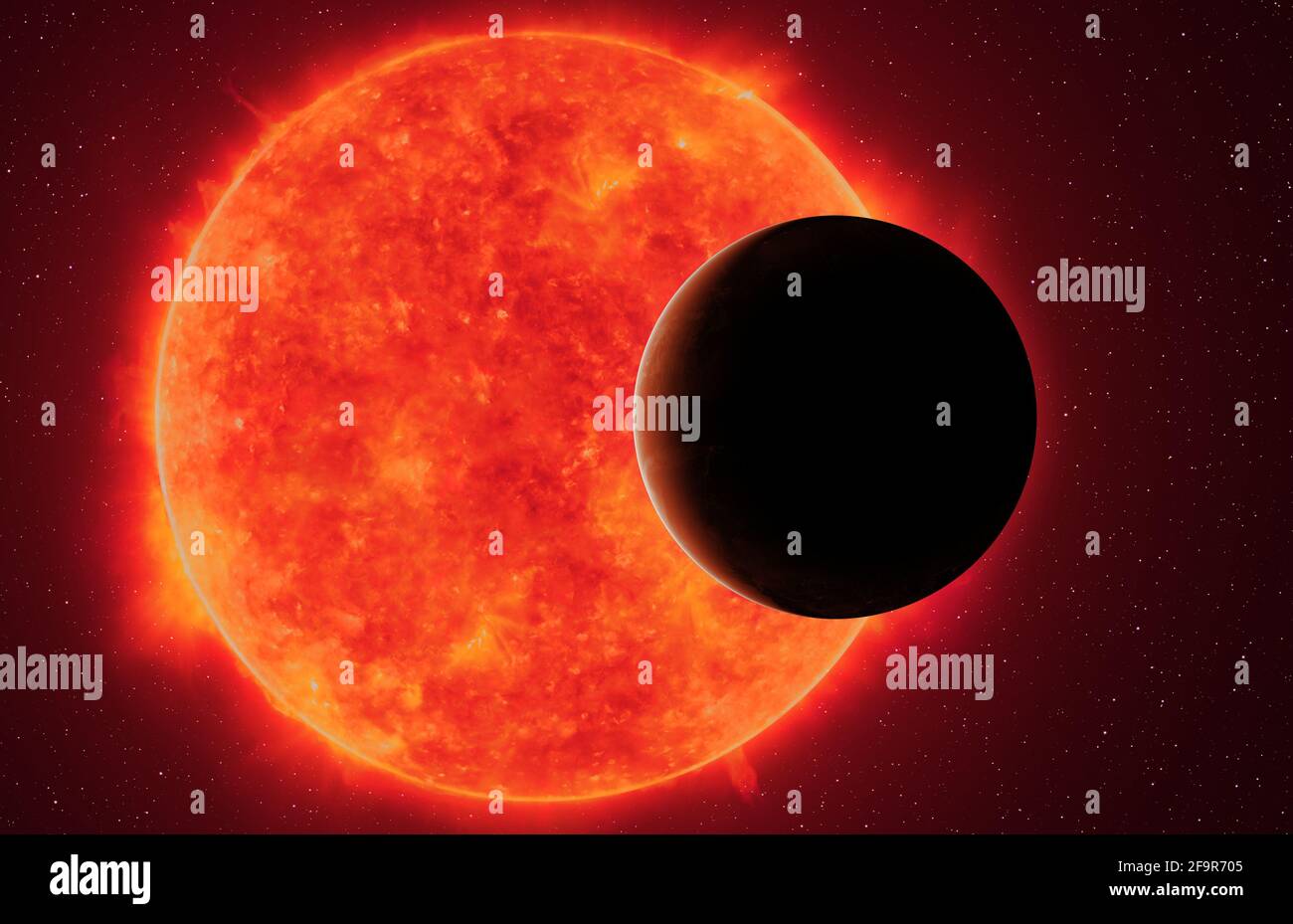 Exoplanet contro nani rossi, elementi di questa immagine fornita dalla NASA Foto Stock