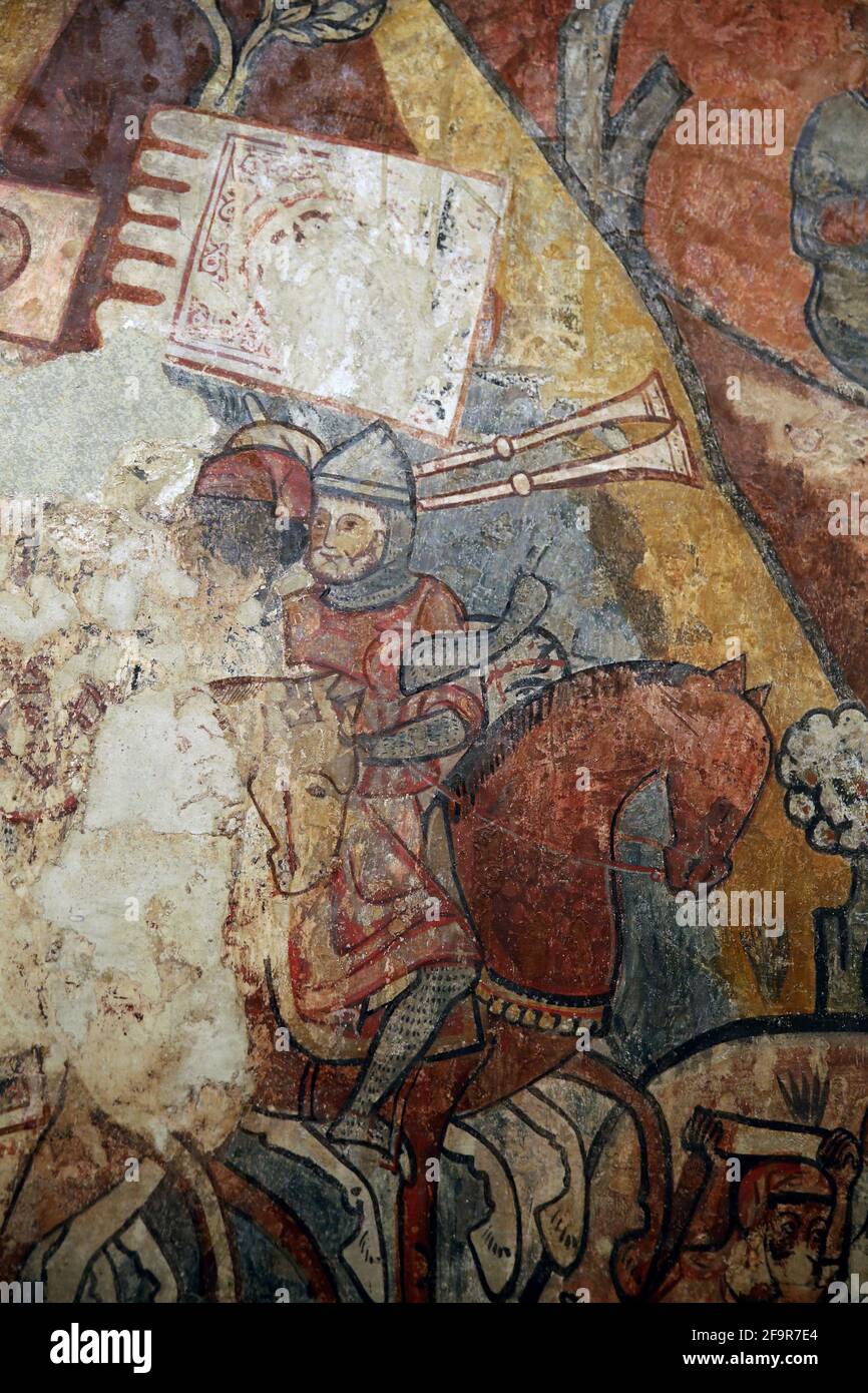 Dipinti di conquista di Maiorca, 1285-90. Musulmani. Palazzo Berenguer Aguilar, Barcellona. Museo Nazionale d'Arte della Catalogna. Barcellona. Catalogna. Spagna Foto Stock