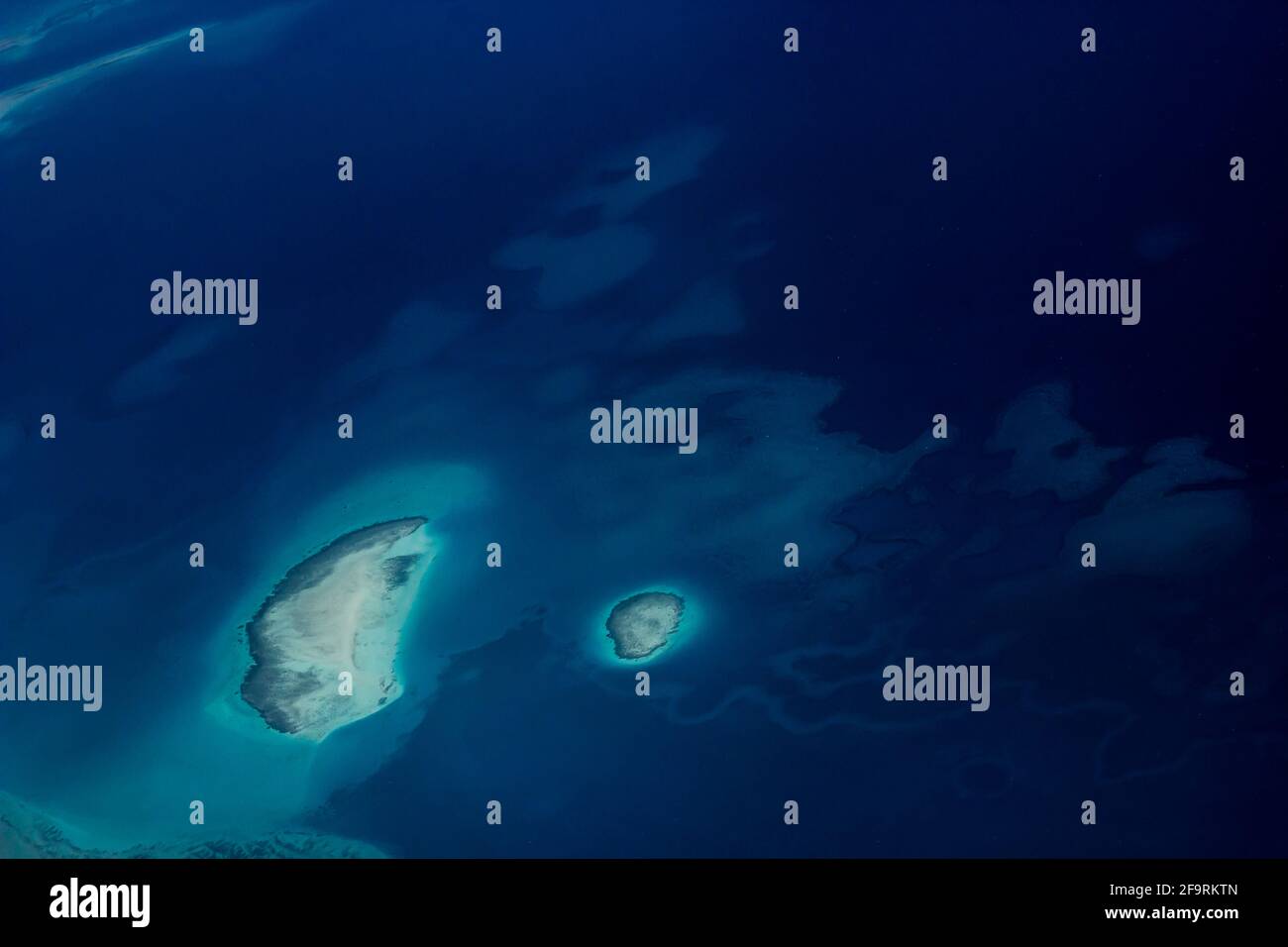 superficie della terra dall'alto, isola, laguna, egitto Foto Stock
