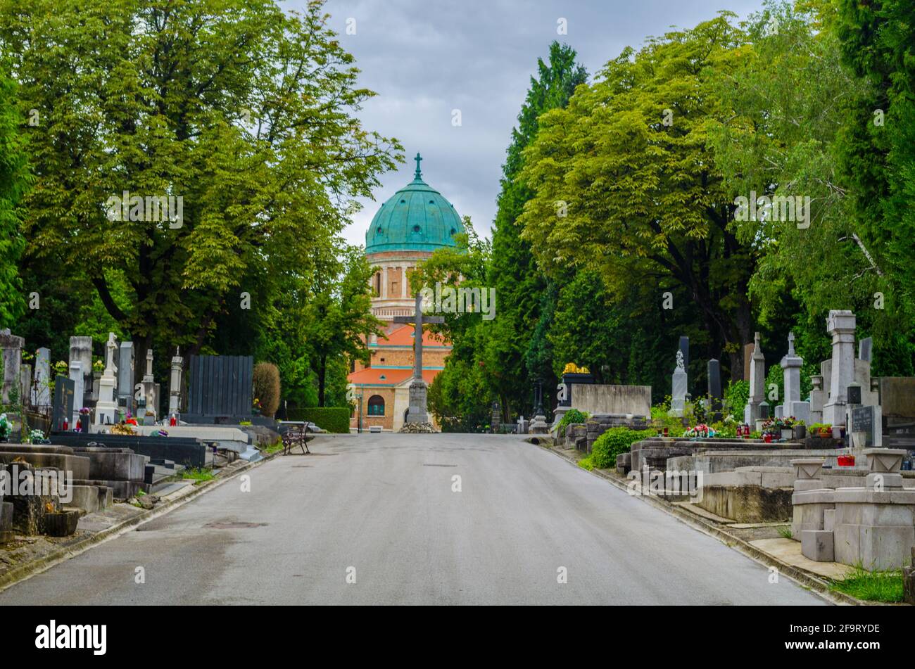 Zagabria cimitero mirogoj architettura monumentale, Croazia Foto Stock
