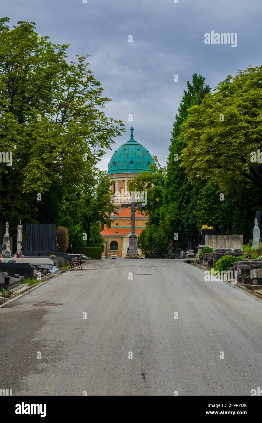 Zagabria cimitero mirogoj architettura monumentale, Croazia Foto Stock