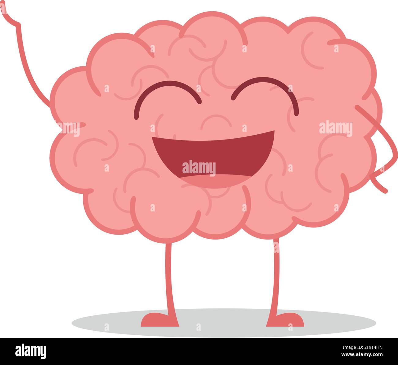 Illustrazione vettoriale di un cervello sano e divertente in stile cartoon. Illustrazione Vettoriale