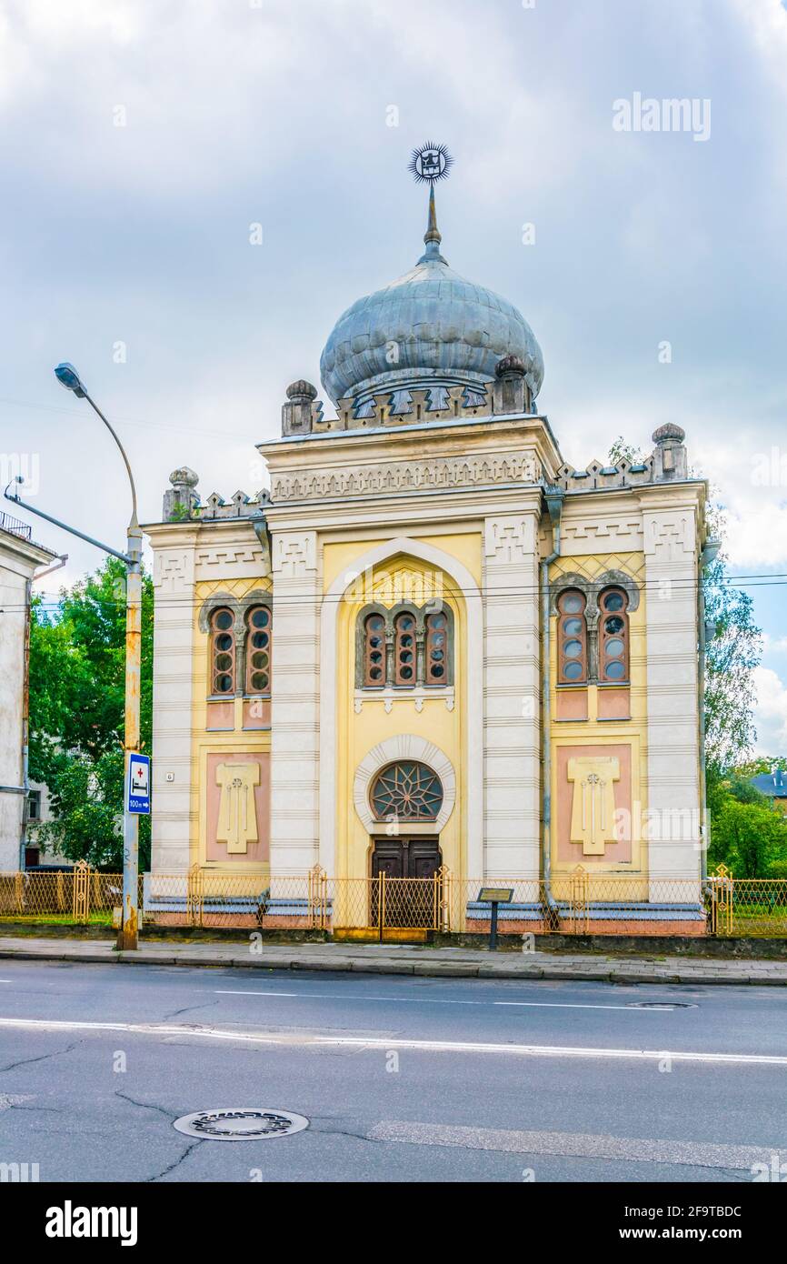 Vista di una kenessa karaite - edificio religioso a Vilnius, Lituania. Foto Stock