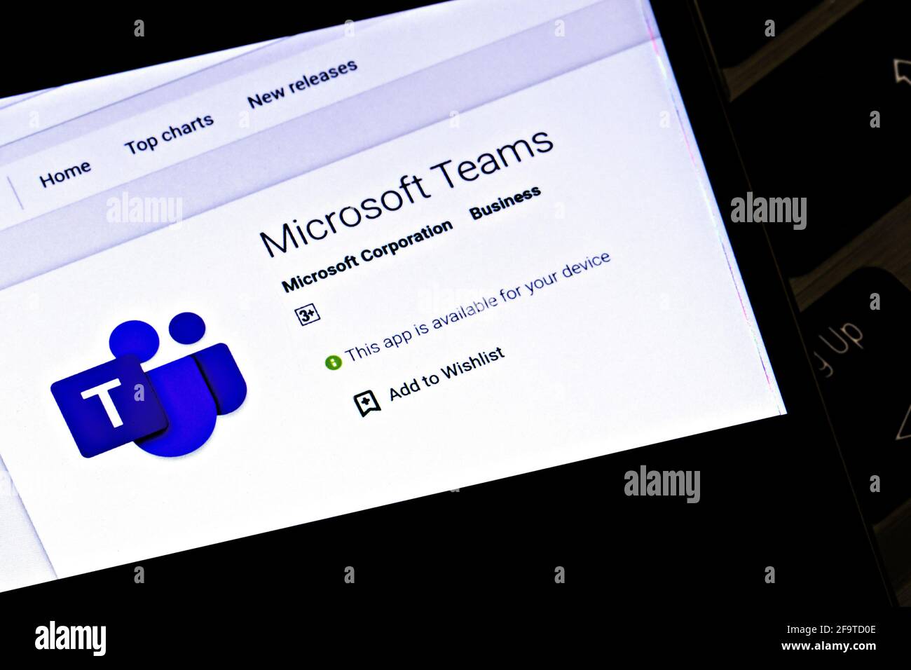 Foto editoriale sul tema dei team Microsoft. Foto illustrativa per le notizie sui team Microsoft, una piattaforma di comunicazione aziendale Foto Stock