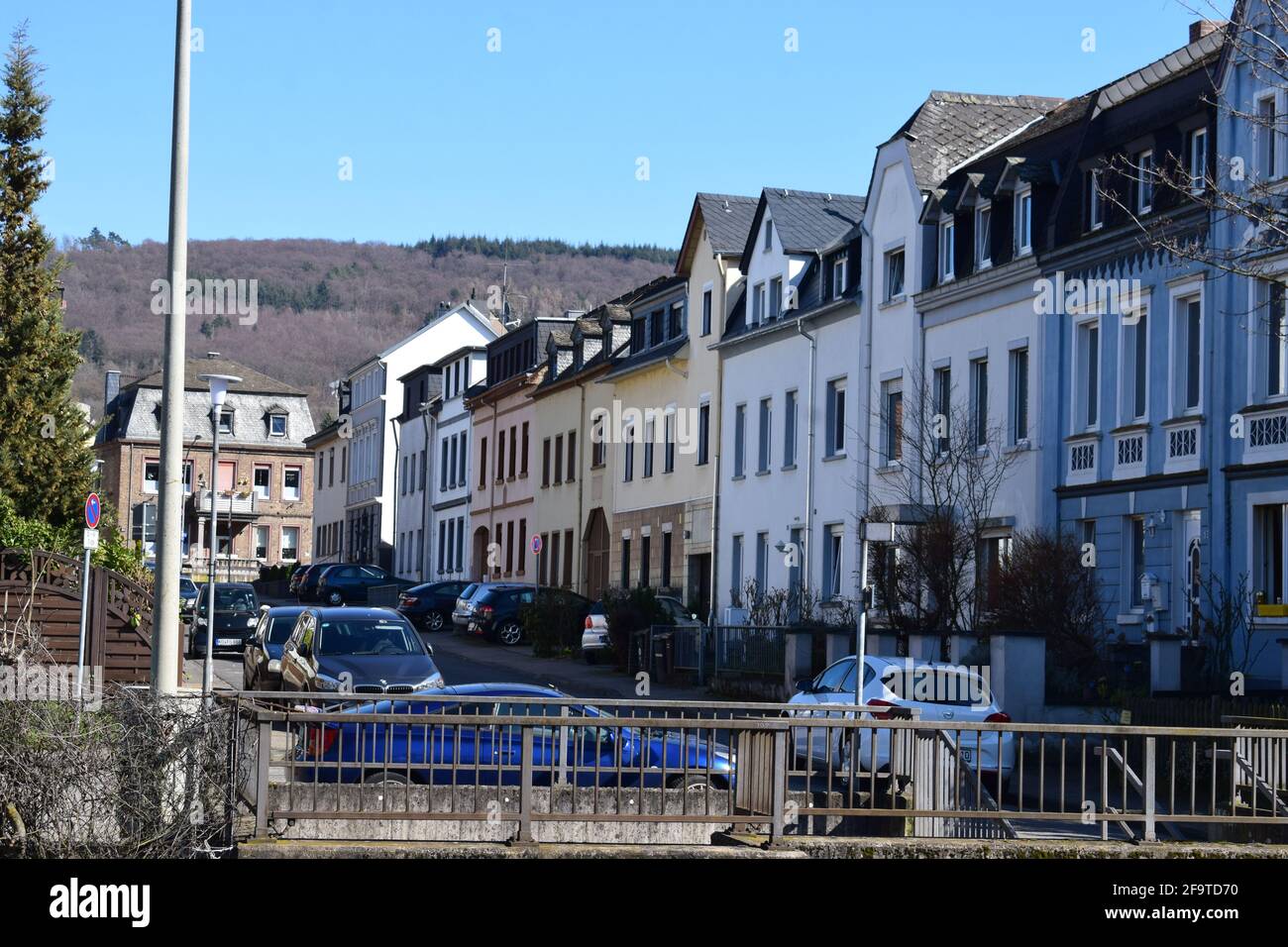 Piccola strada cittadina a Lahnstein Foto Stock