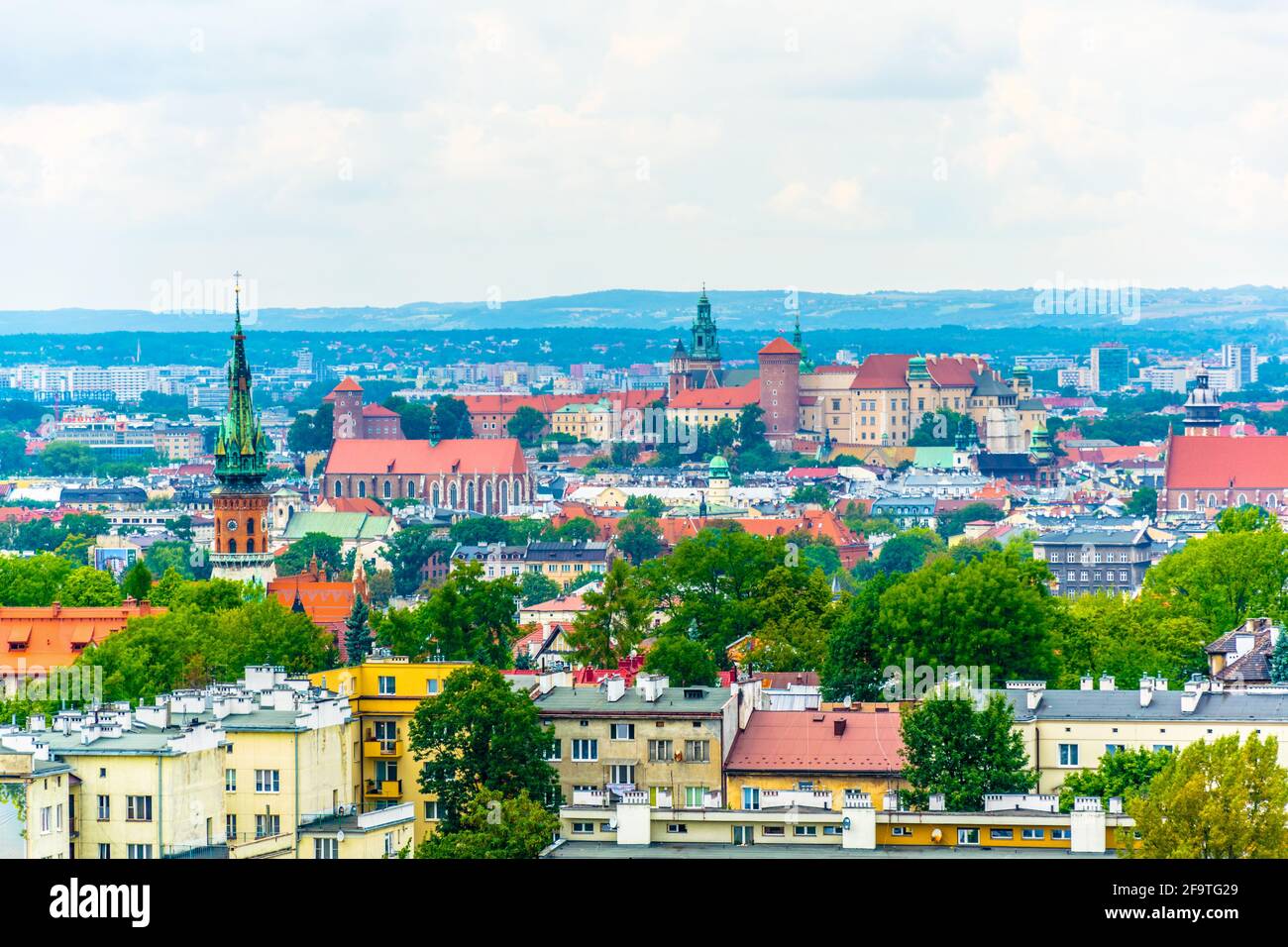 Veduta aerea del Castello reale di Wawel a Cracovia, polonia. Foto Stock