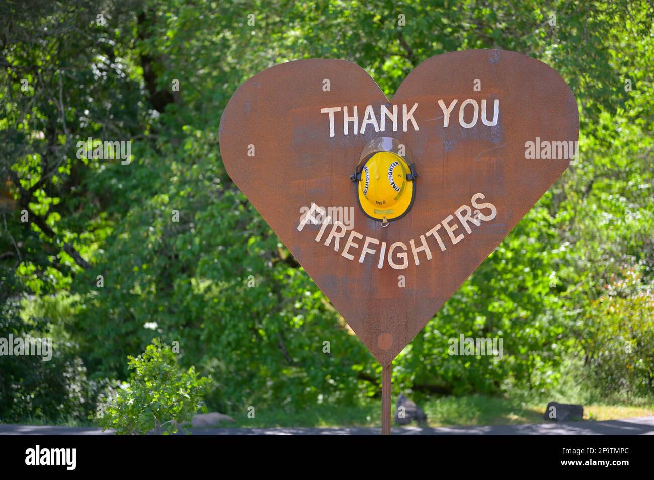 Thank You Firefighters (2020 California WildfFire, Hennessey Fire), Napa CA Foto Stock